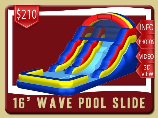16' Pool Water Slide Rental De Leon Springs Price blue yellow red