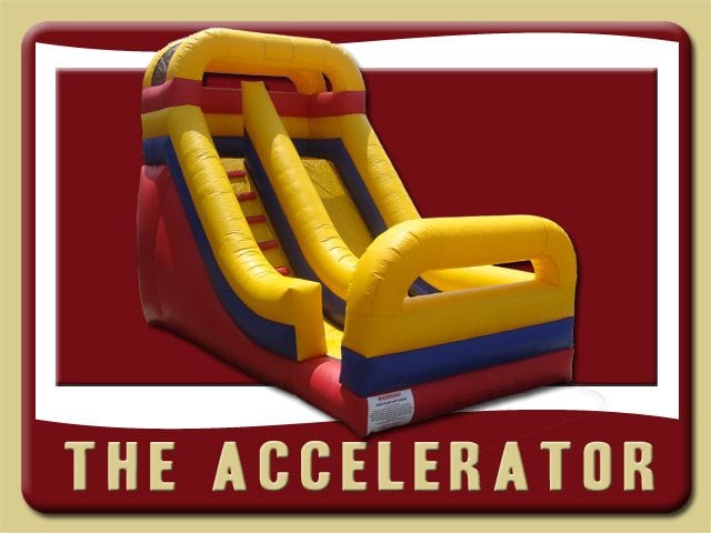 The Accelerator Inflatable Slide Rental Edgewater red yellow blue