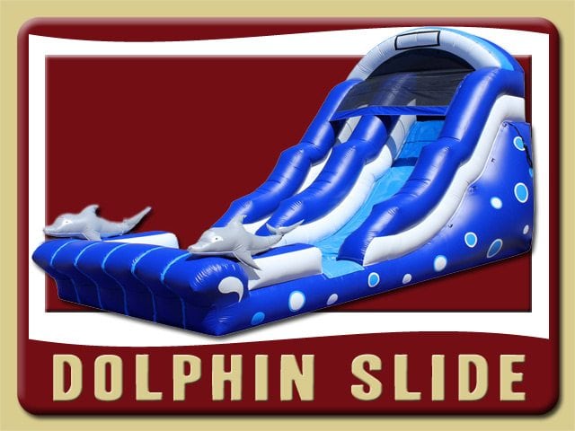 Dolphin Water Slide Inflatable Party Rental Sanford blue white