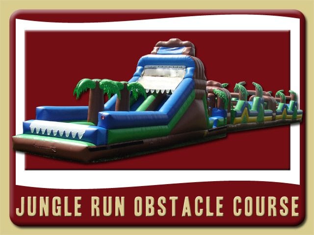 Jungle Run Extreme Water Slide Obstacle Course Inflatable Rental Flagler Beach