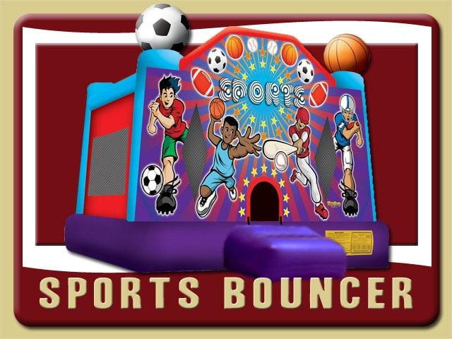 Sport Bounce House Basketball Baseball Football Soccer Rental Ormond Beach Purple Blue Red