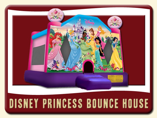 Disney Princess Bounce House, Ariel, Cinderella, Tiana, Belle, Jasmine, Aurora, Snow, White - Inflatable