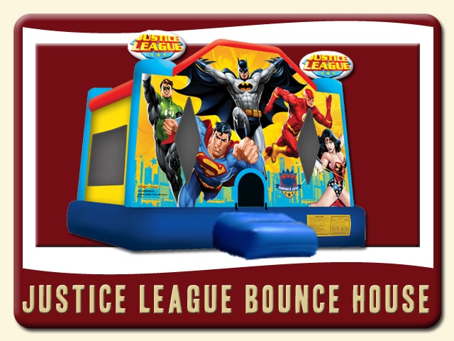 Justice League Bounce House - Superman, Batman, Wonder, Woman, Flash, Green, Lantern Rental
