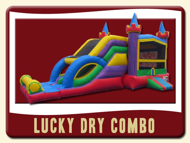 Lucky Wet Combo Jump & slide Rental- Purple, Yellow & Blue