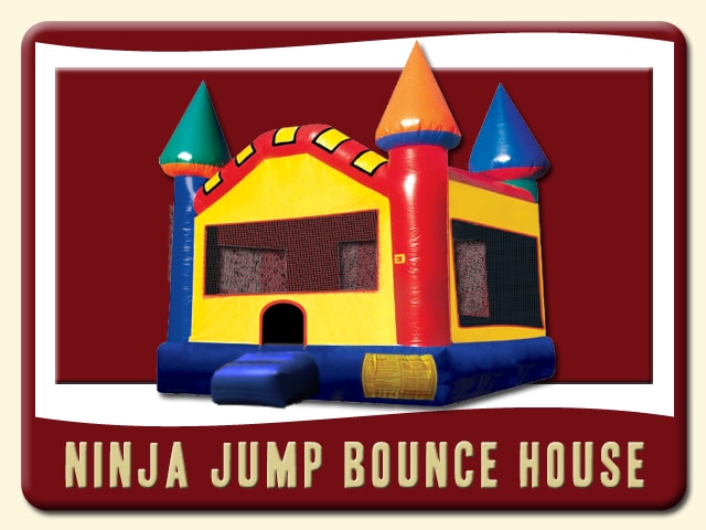 Ninja Jump Bounce Houses Rental - Classic Red, Yellow & Blue