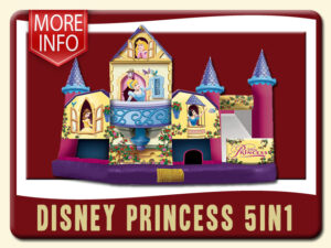 Disney Princess 5in1 Bounce Slide Combo More Info - Belle, Tiana Snow White, Cinderella & Sleeping Beauty