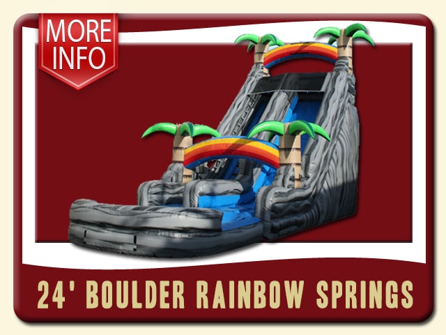 24' Boulder Rainbow Springs water slide gray with palm trees More Info