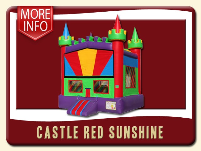 Castle Red Sunshine inflatable rental with Red, Blue, Yellow, Purple & Green - More Info