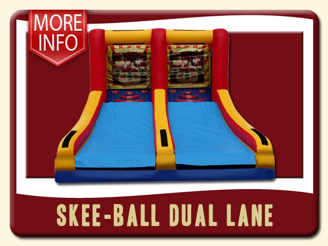 Skee-ball Dual Lane inflatable classic game. Red, blue and orange - More Infio