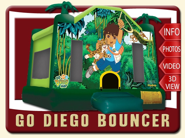 diego bounce house moonwalk party rental sale jungle jaguar yellow green