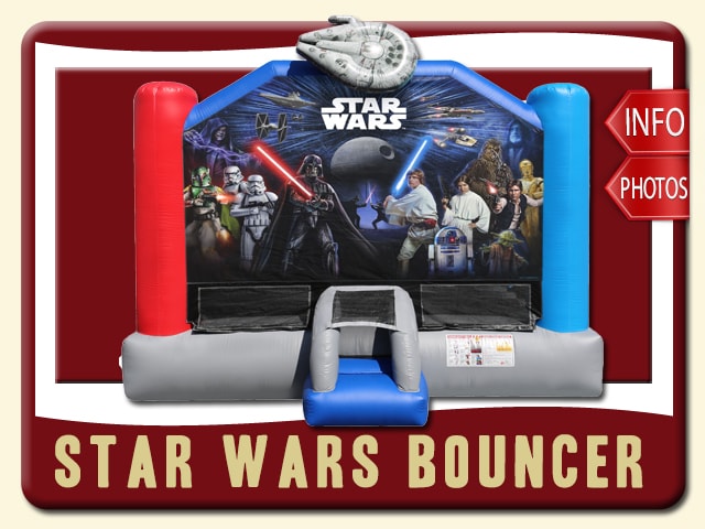 Star Wars Bounce House Rental Luke Skywalker, Princess Leia, Chewbacca, Yoda, Darth Vader, Han Solo, Boba Fett, C3po, R2d2