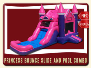 Princess Bounce Slide Pool Combo Inflatable, Pink, Purple