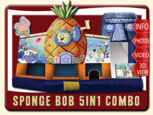 Sponge Bob 5in1 Bounce House Water Slide Combo, Patrick, Sandy, pineapple house, Square Pants