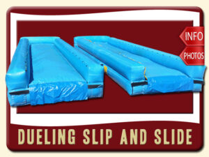 Dueling Slip and Slide Rental, Water, Wet, Inflatable, Race, Blue
