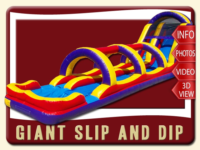 giant slip water slide inflatable rental deland price purple yellow red