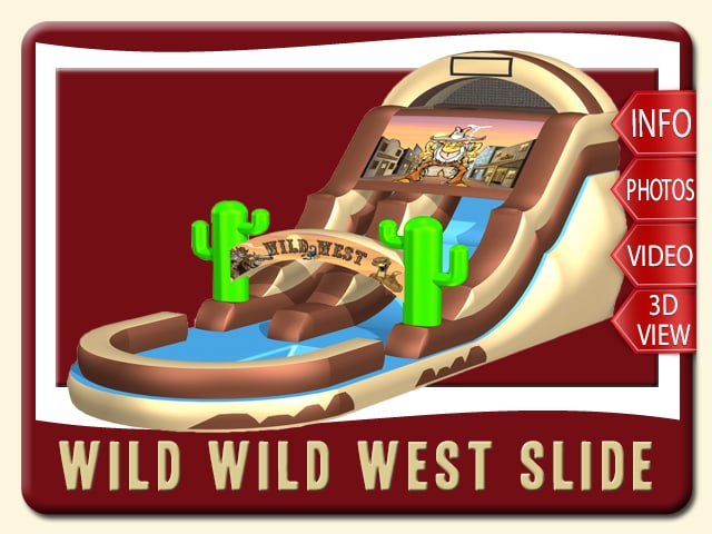 wild west cowboy water slide inflatable rental daytona beach price brown tan