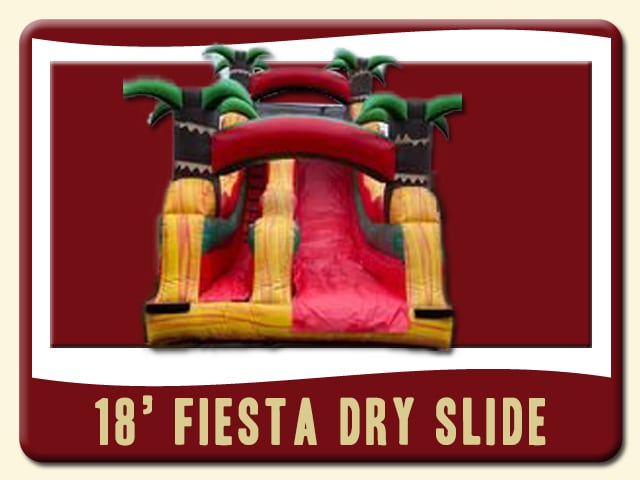 18 slide rental with pool. Fire red and orange color with palm trees rental