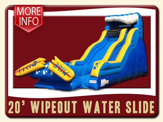 Wipeout 20' Water Slide More Info - Surfboard, Wave, Yellow & Blue