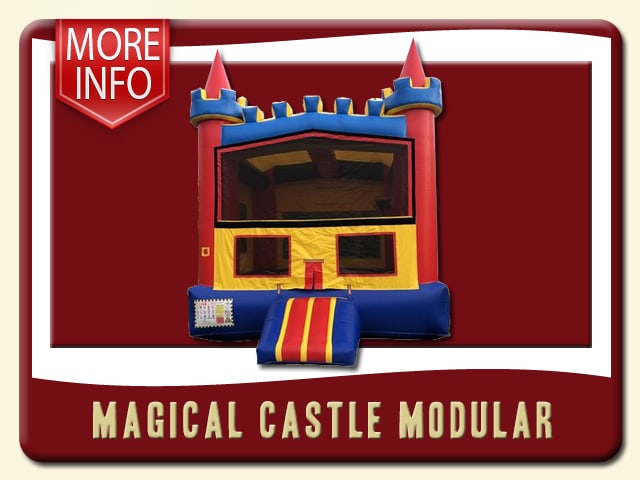 Magical Castle Modular Bounce House - classic blue, red and yellow colors Rental