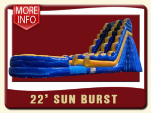 22ft Sun Burst Waterslide Inflatable Rental - Blue & Yellow