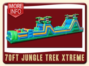 70ft Jungle Trek Xtreme Obstacle Course Rental combines the 30' Rock & Climb Jungle Trek and our 40ft Jungle Trek Xtreme Obstacle Course