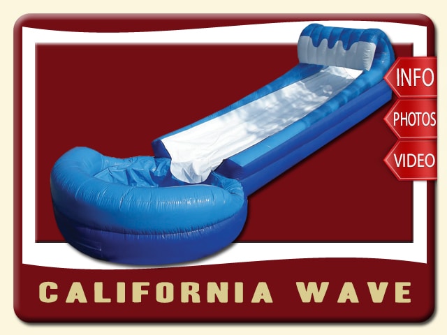 California Wave Slip N' Slide Pool Inflatable - 3d Wave - Blue & White