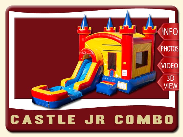 Castle Conbo JR - Bounce house Slide & Pool Combo - Red, Yellow & Blue