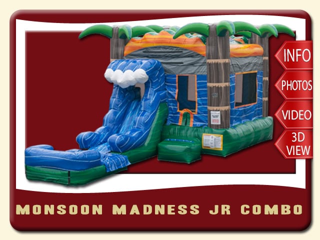 Monsoon Madness JR Combo Water Slide Pool wiht a Bounce House - Blue Wave